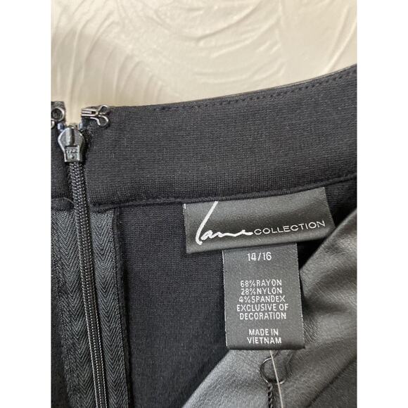 $5 SALE MUST GO Lane Bryant Dress 14/16 Black Ponte Knit Pocket Dress V Neck - Picture 4 of 5